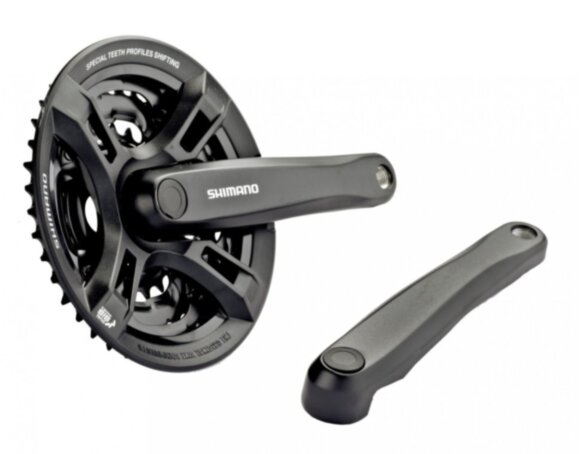 Шатун Shimano FC-M 171, 170MM, 48/38/28T, черный