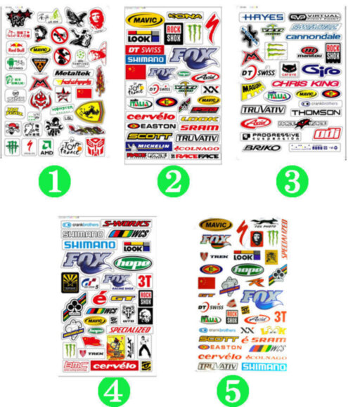 Логотипы велосипедных брендов A4 sheet