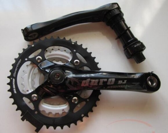 Шатун SR Suntour CW9 Duro DJ T BA, 175MM, 44/32/22T, черный
