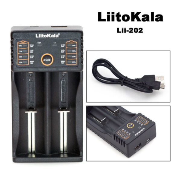 Универсальное зарядное устройство / повербанк LiitoKala Lii-202 / Varicore V20i (2 x 18650 / 26650 / AA / AAA) Универсальное зарядное устройство / повербанк LiitoKala Lii-202 / Varicore V20i (2 x 18650 / 26650 / AA / AAA)