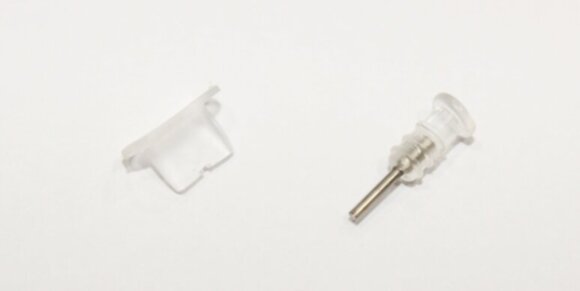 Заглушки силиконовые защитные от грязи, комплект: аудио Mini-Jack 3.5 mm 1 Micro-USB / iPhone 5, 6 / Type-C IPHONE 5, ПРОЗРАЧНЫЙ