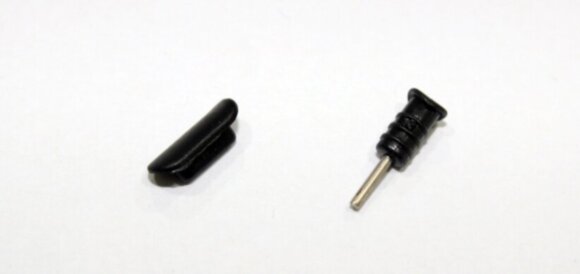 Заглушки силиконовые защитные от грязи, комплект: аудио Mini-Jack 3.5 mm 1 Micro-USB / iPhone 5, 6 / Type-C IPHONE 6, ЧЁРНЫЙ