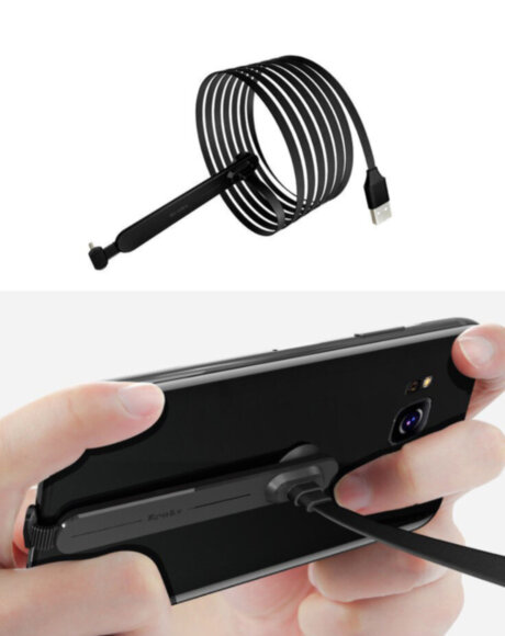 Игровой эргономичный USB-кабель «лапша»TYPE-C для зарядки смартфона WSKEN (с присоской, 1 / 2 м) Игровой эргономичный USB-кабель «лапша»TYPE-C для зарядки смартфона WSKEN (с присоской, 1 / 2 м)