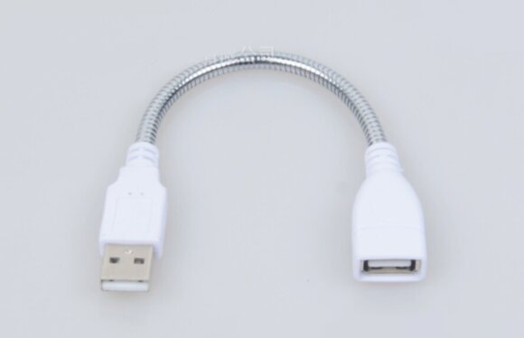 Кабель USB / переходник / удлинитель жёсткий металлический сегментный 20 см (USB папа - USB мама)