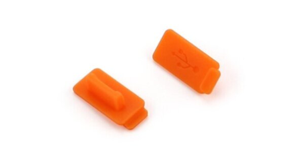 Заглушки силиконовые изолирующие защитные в USB-порт от пыли / грязи / воды / дождя ОРАНЖЕВЫЙ