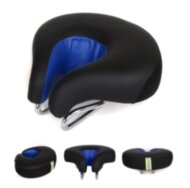 Седло вело / велосипедное анатомическое BATFOX K-0284 с выемкой по центру PU кожа (5 цветов) ЧЁРНЫЙ1СИНИЙ
